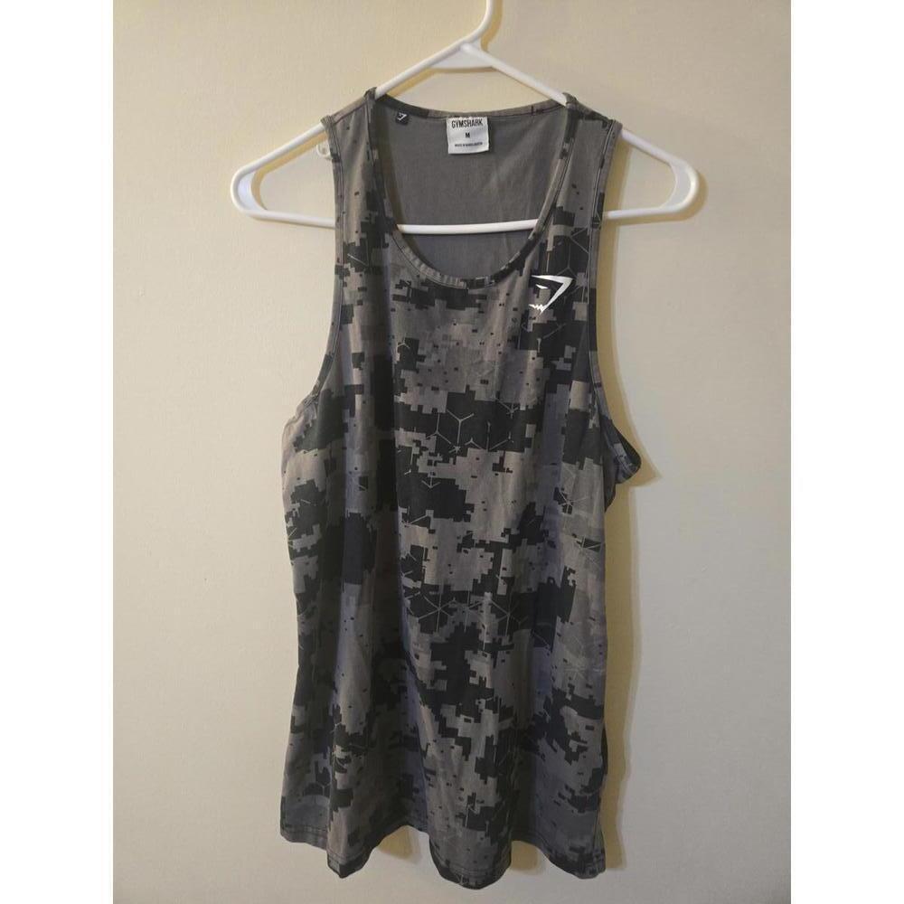 Gymshark Men's Gray Digital Camo Tank Top Size M